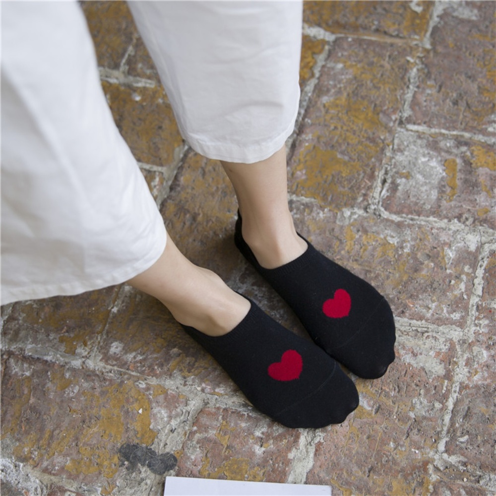 5 Pairs a set Women Ankle Socks with love heart - Picture 5 of 8